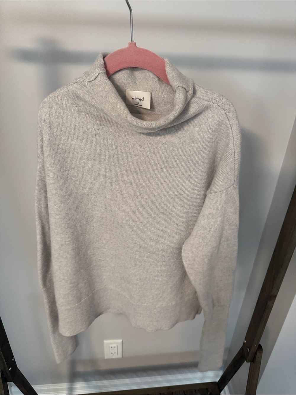 Wilfred Heather Gray Cozy Cowl Neck Sweater